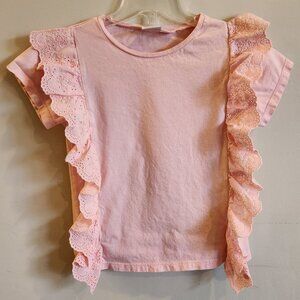 Zara ruffle pink t shirt 4 5 Y